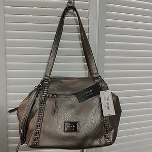 Nicole Miller pewter Sharon Satchel